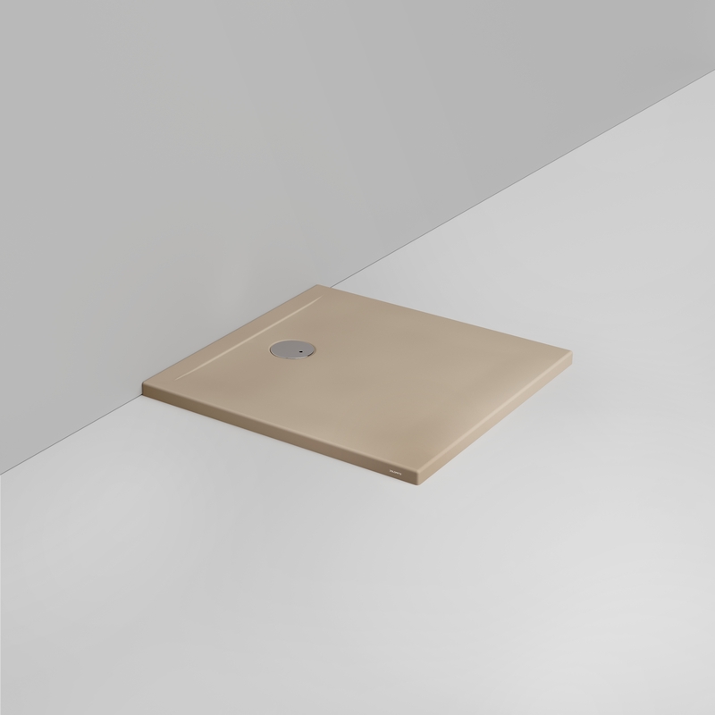 Ceramica Dolomite Piatto doccia quadrato scarico lato parete H4 80×80 – Squash - Beige naturale opaco