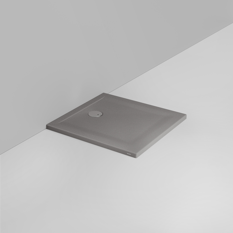 Ceramica Dolomite Piatto doccia quadrato scarico lato parete H4 80×80 – Squash - Grigio cemento opaco antiscivolo