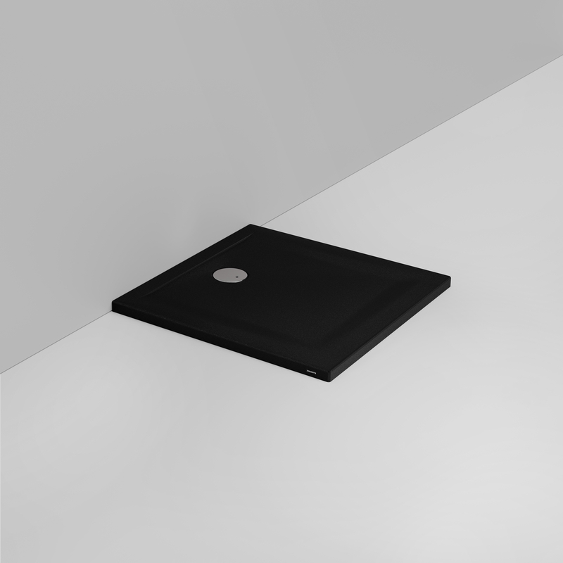 Ceramica Dolomite Piatto doccia quadrato scarico lato parete H4 80×80 – Squash - Nero opaco antiscivolo