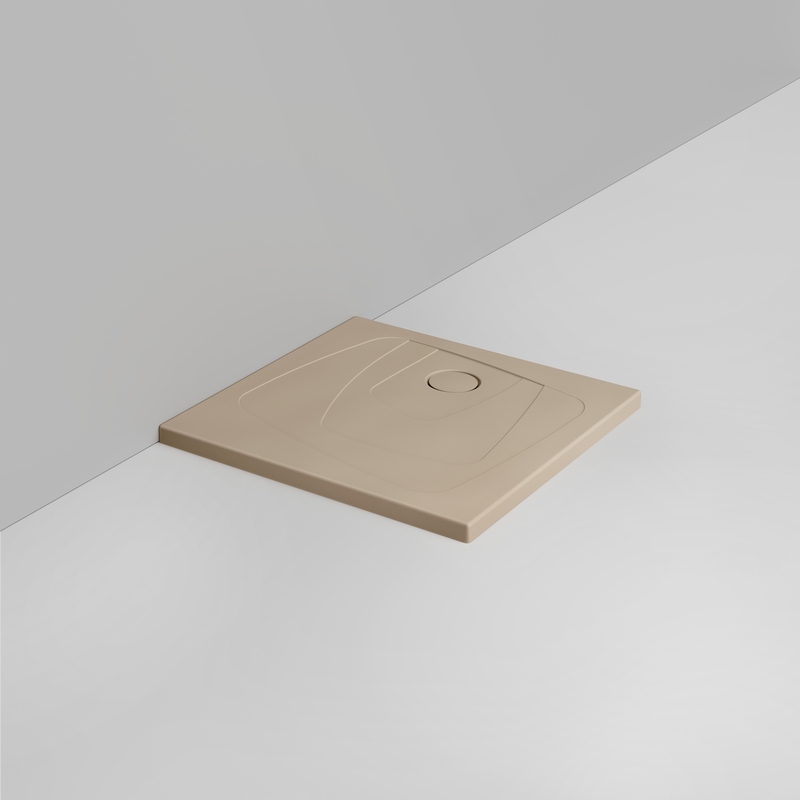 Ceramica Dolomite Piatto doccia quadrato scarico destro H4 80×80 – Oltre - Beige naturale opaco