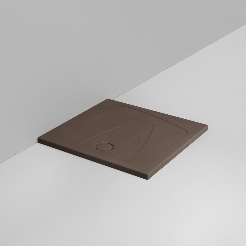 Ceramica Dolomite Piatto doccia quadrato scarico sinistro H4 90×90 – Oltre - Marrone alpino opaco