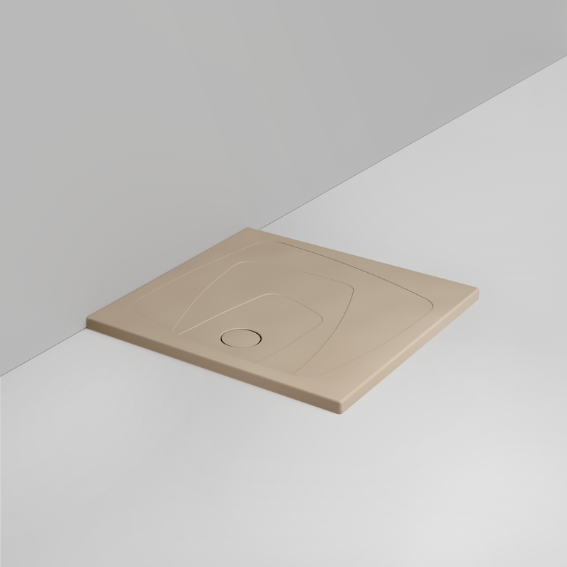 Ceramica Dolomite Piatto doccia quadrato scarico sinistro H4 90×90 – Oltre - Beige naturale opaco