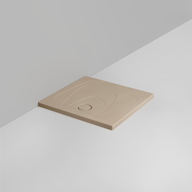 Ceramica Dolomite Piatto doccia quadrato scarico sinistro H4 80×80 – Oltre - Beige naturale opaco