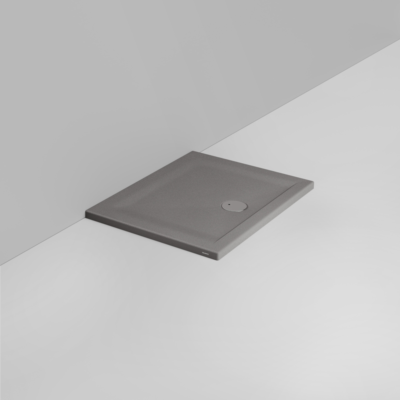 Ceramica Dolomite Piatto doccia rettangolare scarico esterno H4 90×70 – Squash - Grigio cemento opaco antiscivolo