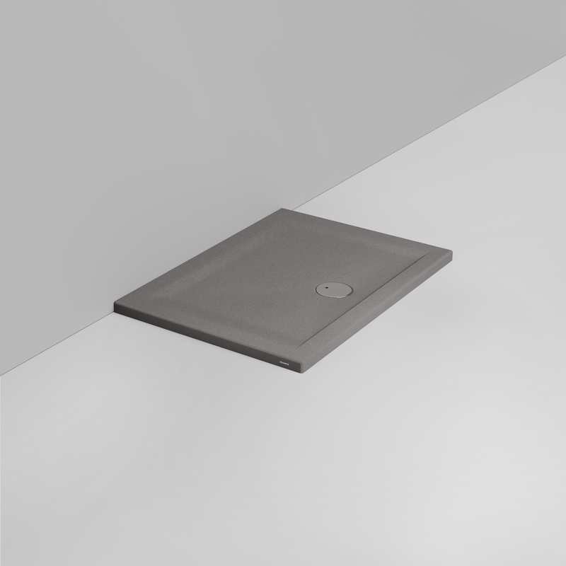 Ceramica Dolomite Piatto doccia rettangolare scarico esterno H4 100×70 – Squash - Grigio cemento opaco antiscivolo