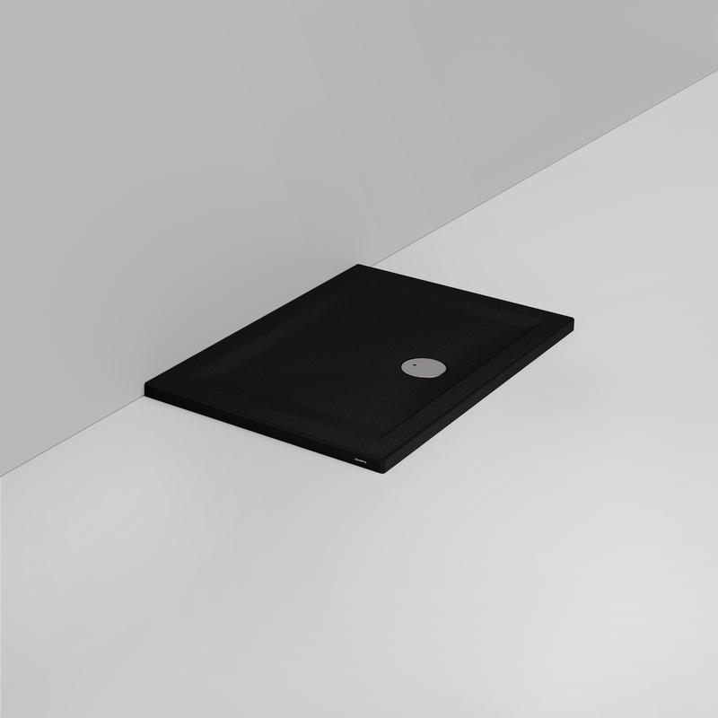 Ceramica Dolomite Piatto doccia rettangolare scarico esterno H4 100×70 – Squash - Nero opaco antiscivolo