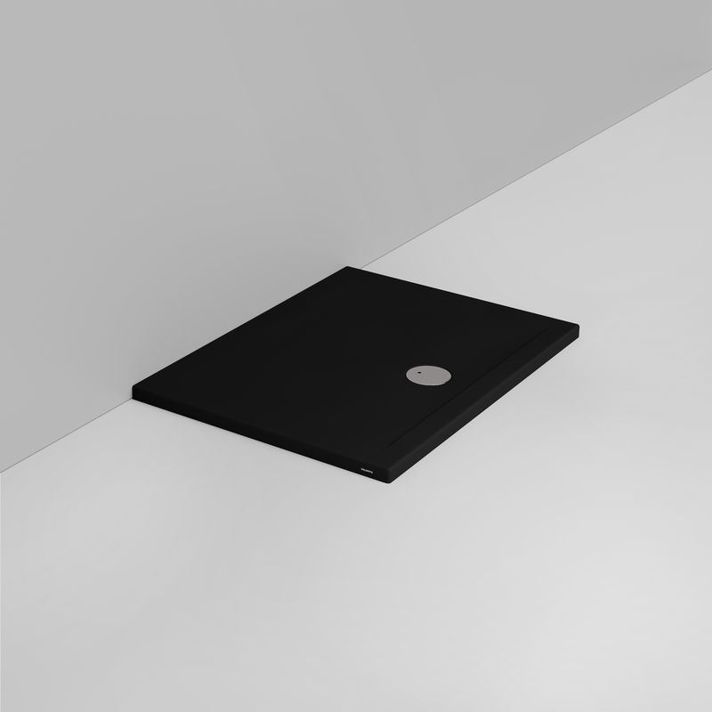 Ceramica Dolomite Piatto doccia rettangolare scarico esterno H4 100×75 – Squash - Nero opaco