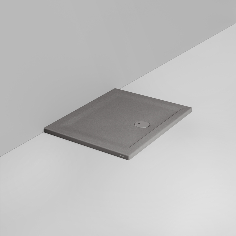 Ceramica Dolomite Piatto doccia rettangolare scarico esterno H4 100×75 – Squash - Grigio cemento opaco antiscivolo