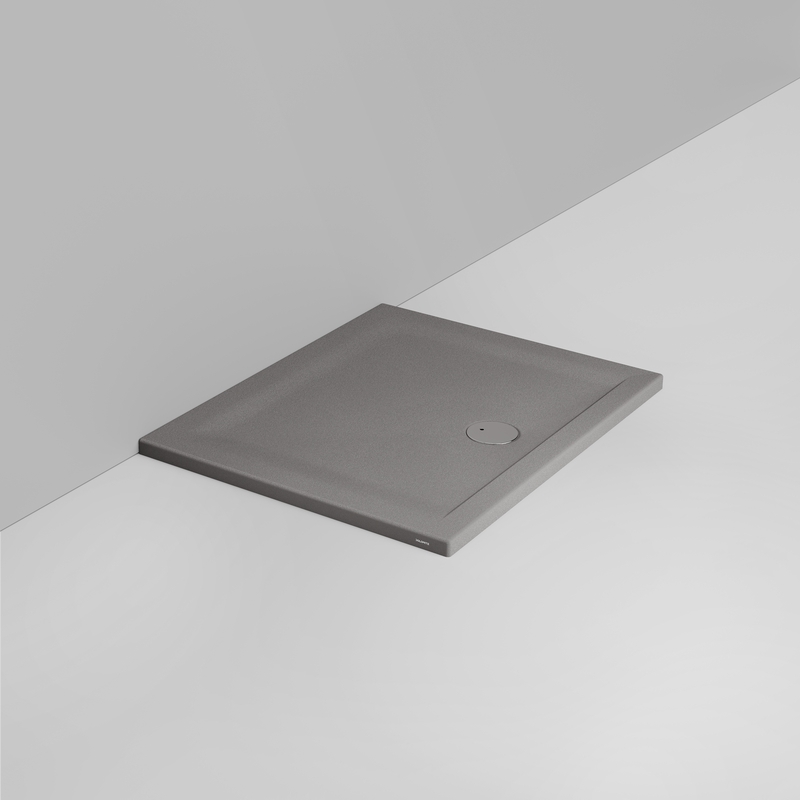 Ceramica Dolomite Piatto doccia rettangolare scarico esterno H4 100×80 – Squash - Grigio cemento opaco antiscivolo