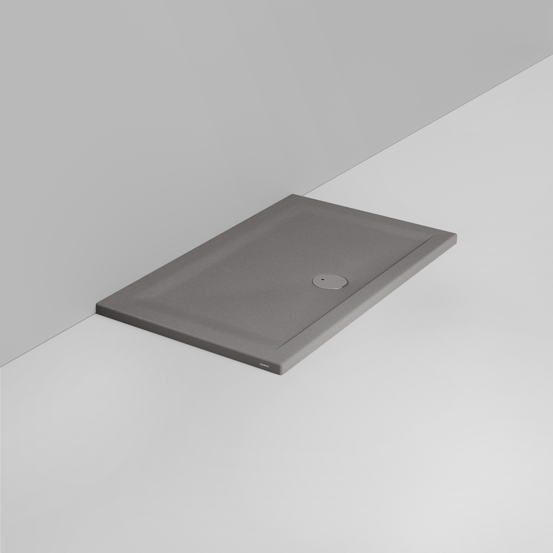 Ceramica Dolomite Piatto doccia rettangolare scarico esterno H4 120×70 – Squash - Grigio cemento opaco antiscivolo