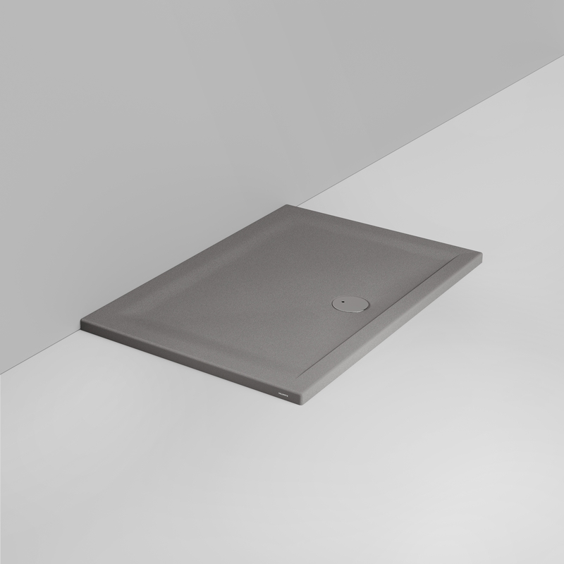 Ceramica Dolomite Piatto doccia rettangolare scarico esterno H4 120×80 – Squash - Grigio cemento opaco antiscivolo