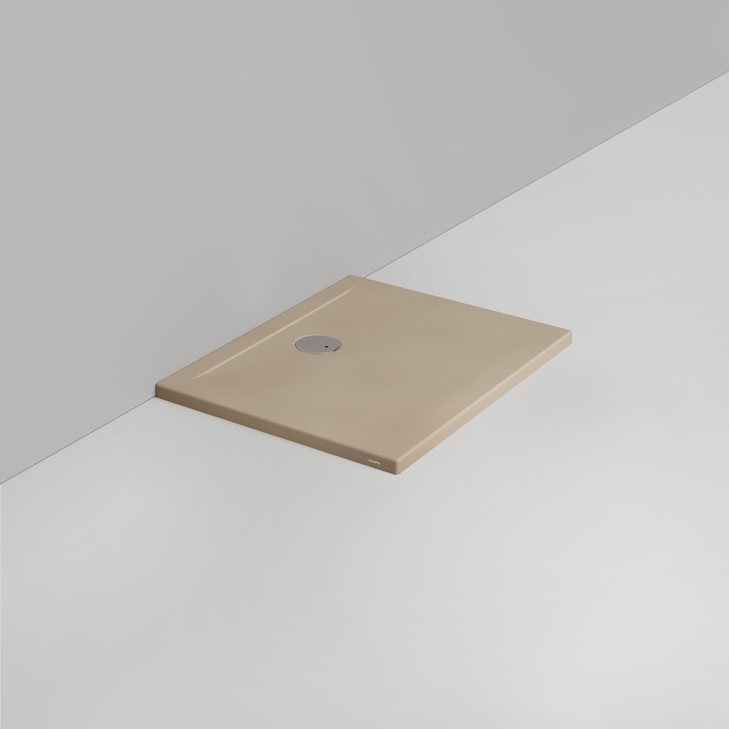 Ceramica Dolomite Piatto doccia rettangolare scarico lato parete H4 90×70 – Squash - Beige naturale opaco