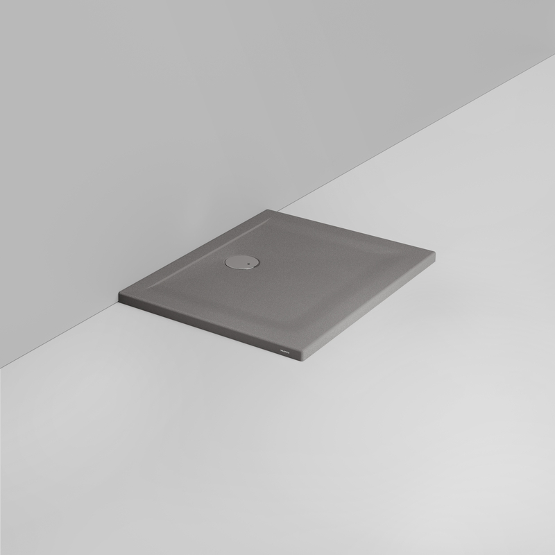 Ceramica Dolomite Piatto doccia rettangolare scarico lato parete H4 90×70 – Squash - Grigio cemento opaco antiscivolo