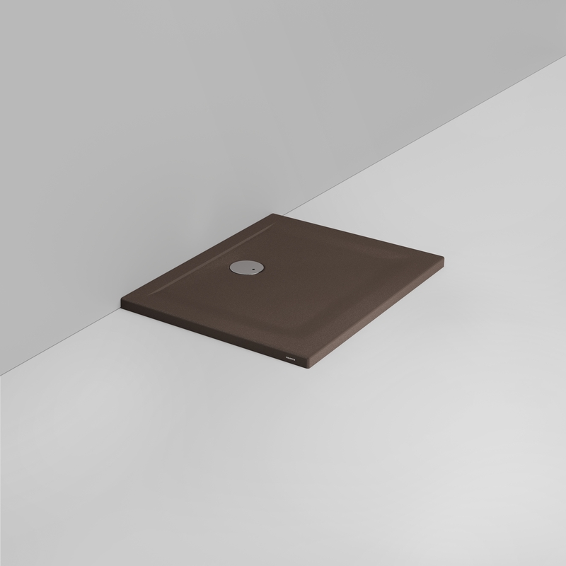 Ceramica Dolomite Piatto doccia rettangolare scarico lato parete H4 90×70 – Squash - Marrone alpino opaco antiscivolo