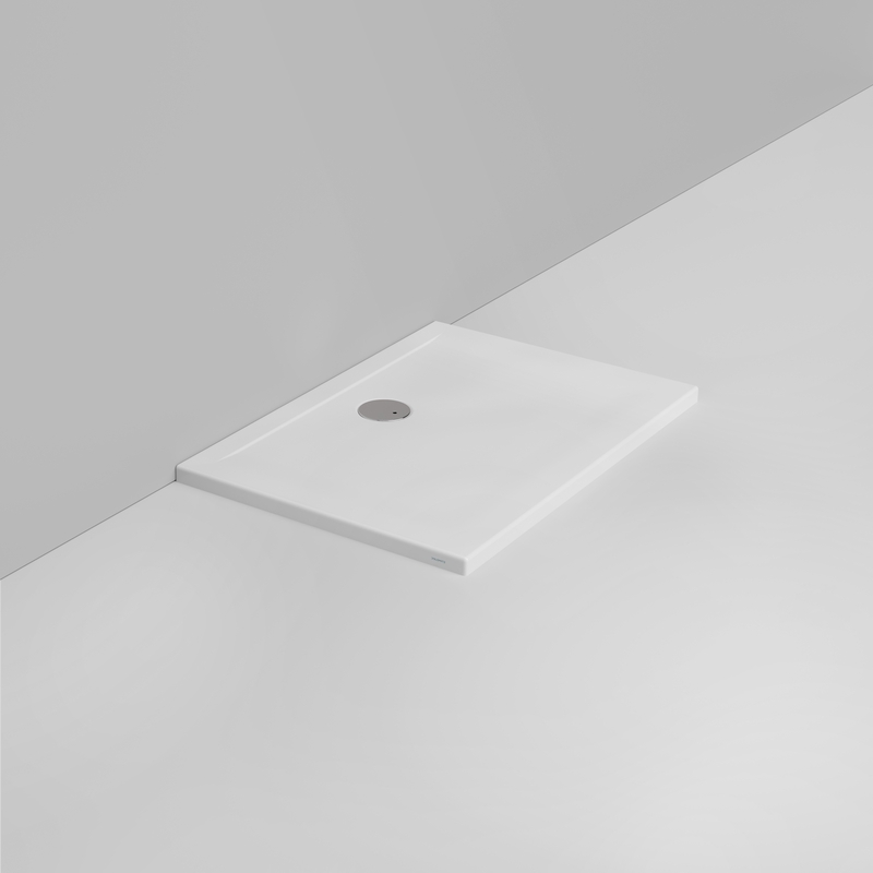 Ceramica Dolomite Piatto doccia rettangolare scarico lato parete H4 100×70 – Squash - Bianco opaco
