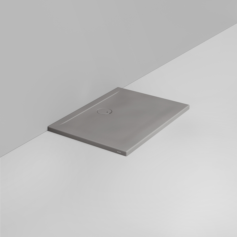 Ceramica Dolomite Piatto doccia rettangolare scarico lato parete H4 100×70 – Squash - Grigio cemento