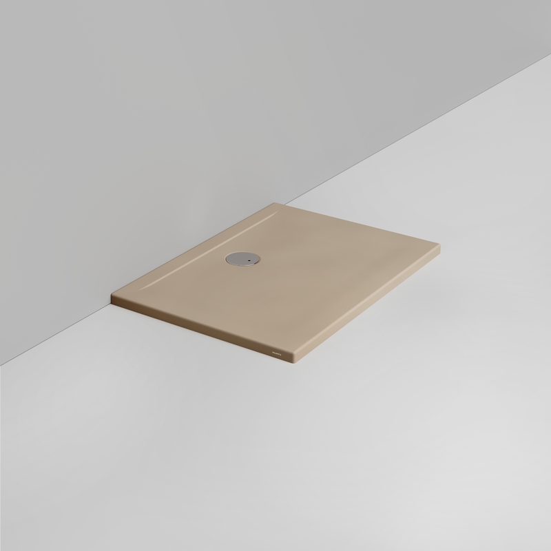 Ceramica Dolomite Piatto doccia rettangolare scarico lato parete H4 100×70 – Squash - Beige naturale opaco
