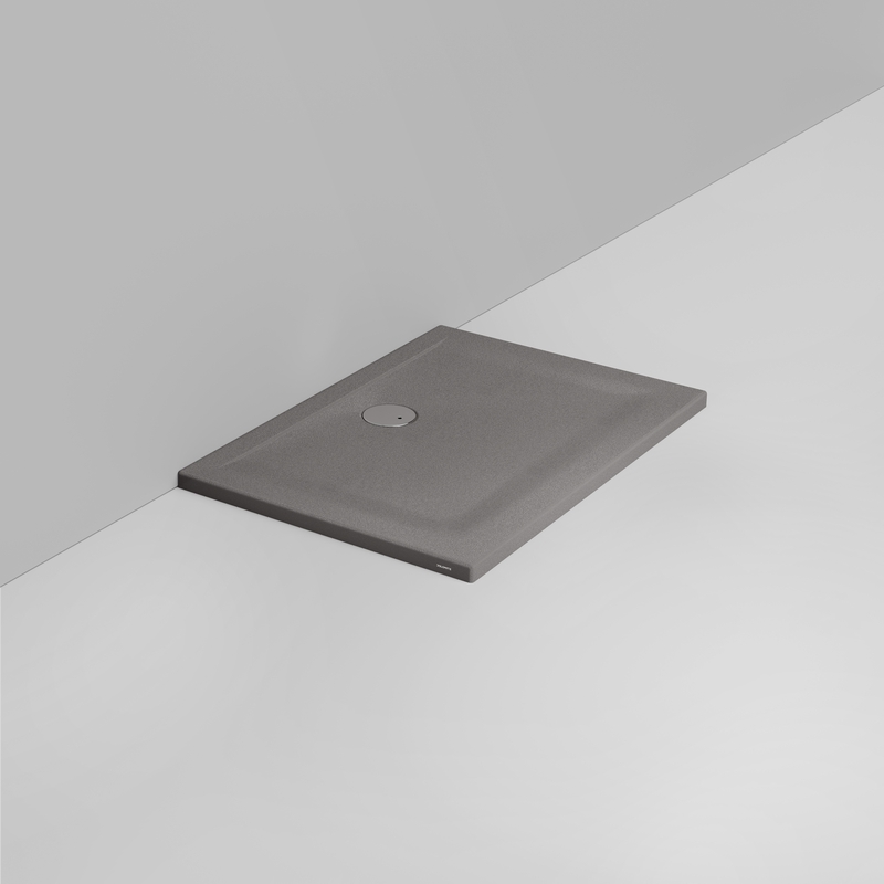 Ceramica Dolomite Piatto doccia rettangolare scarico lato parete H4 100×70 – Squash - Grigio cemento opaco antiscivolo