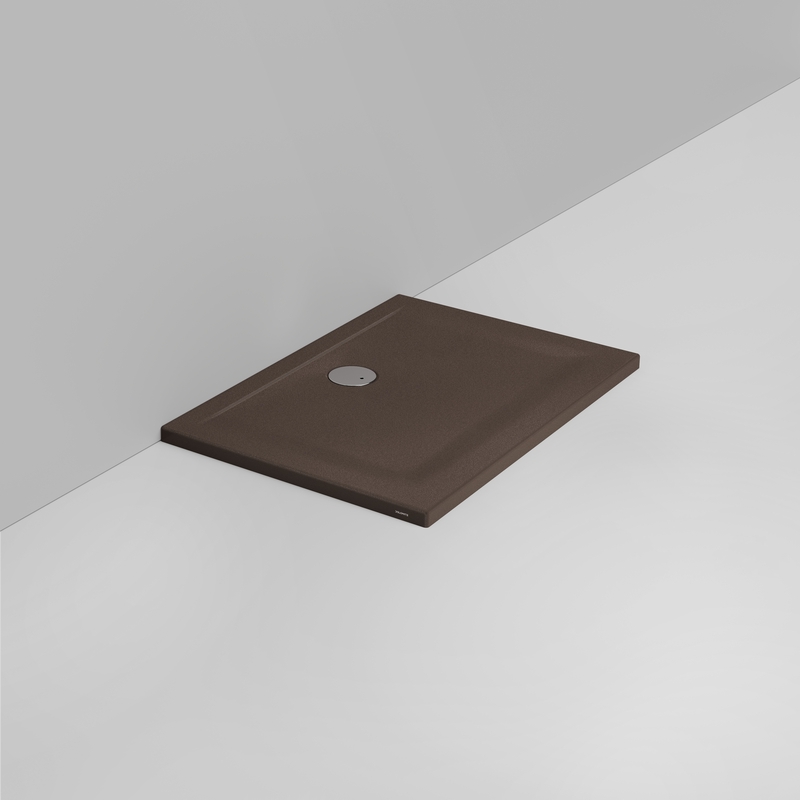 Ceramica Dolomite Piatto doccia rettangolare scarico lato parete H4 100×70 – Squash - Marrone alpino opaco antiscivolo