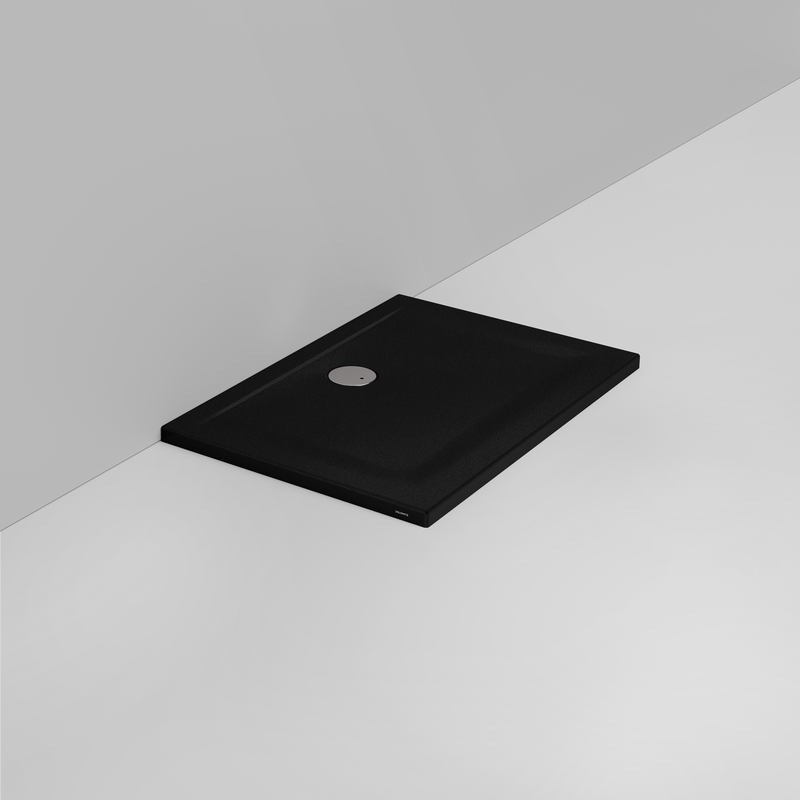 Ceramica Dolomite Piatto doccia rettangolare scarico lato parete H4 100×70 – Squash - Nero opaco antiscivolo