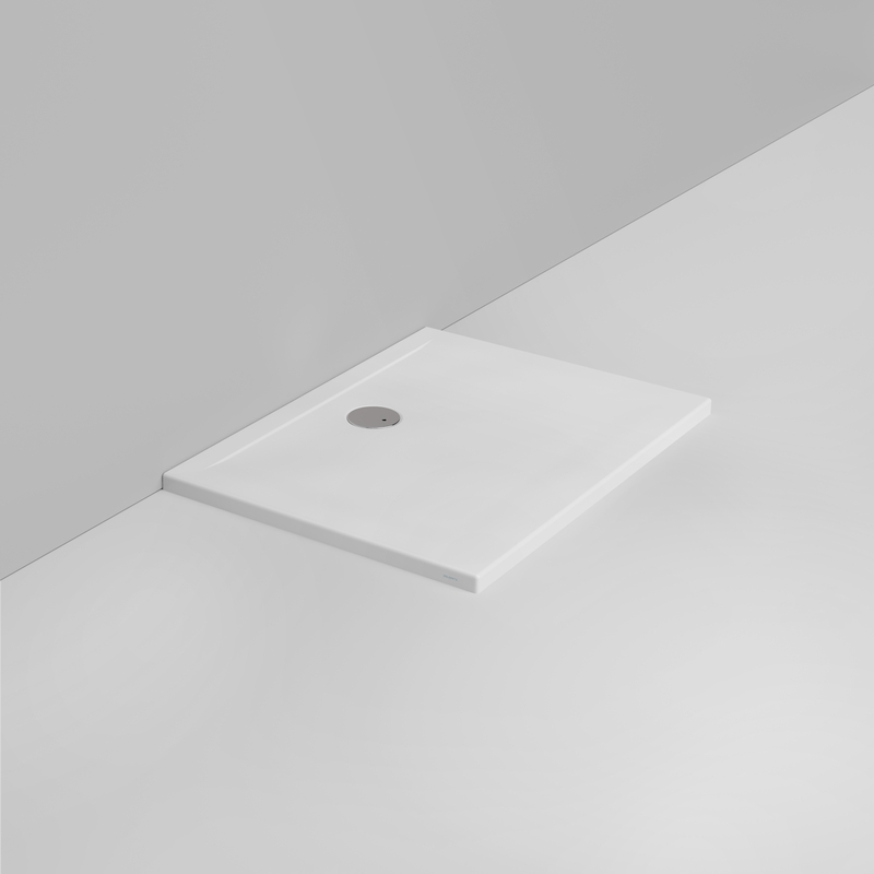 Ceramica Dolomite Piatto doccia rettangolare scarico lato parete H4 100×75 – Squash - Bianco opaco
