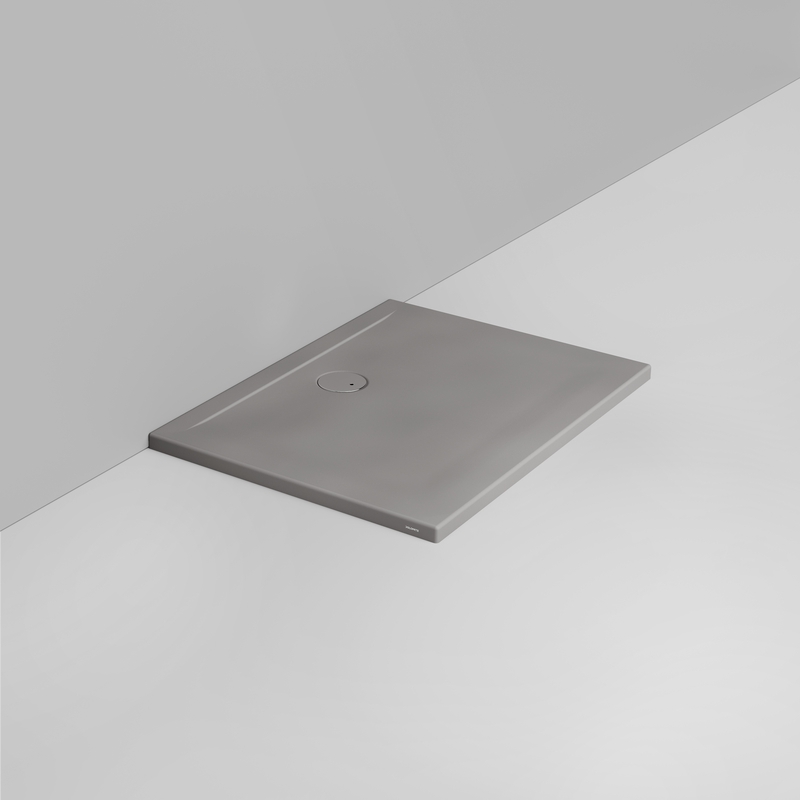 Ceramica Dolomite Piatto doccia rettangolare scarico lato parete H4 100×75 – Squash - Grigio cemento