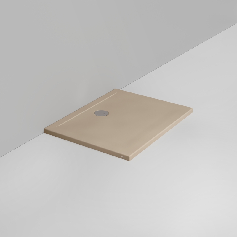 Ceramica Dolomite Piatto doccia rettangolare scarico lato parete H4 100×75 – Squash - Beige naturale opaco