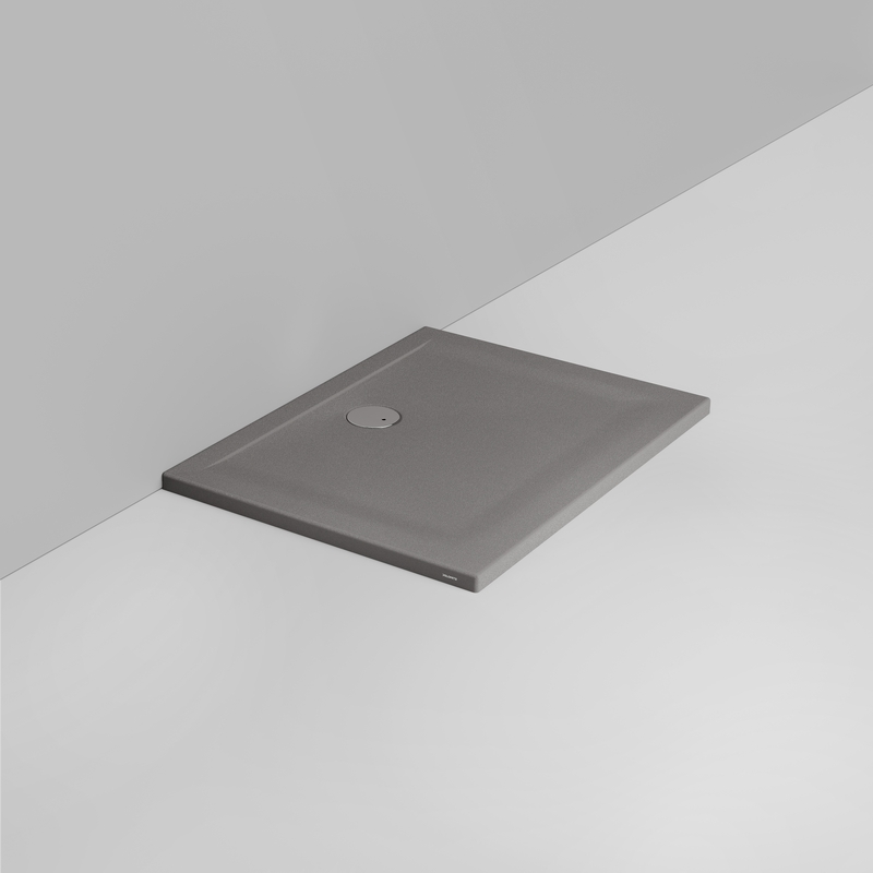 Ceramica Dolomite Piatto doccia rettangolare scarico lato parete H4 100×75 – Squash - Grigio cemento opaco antiscivolo