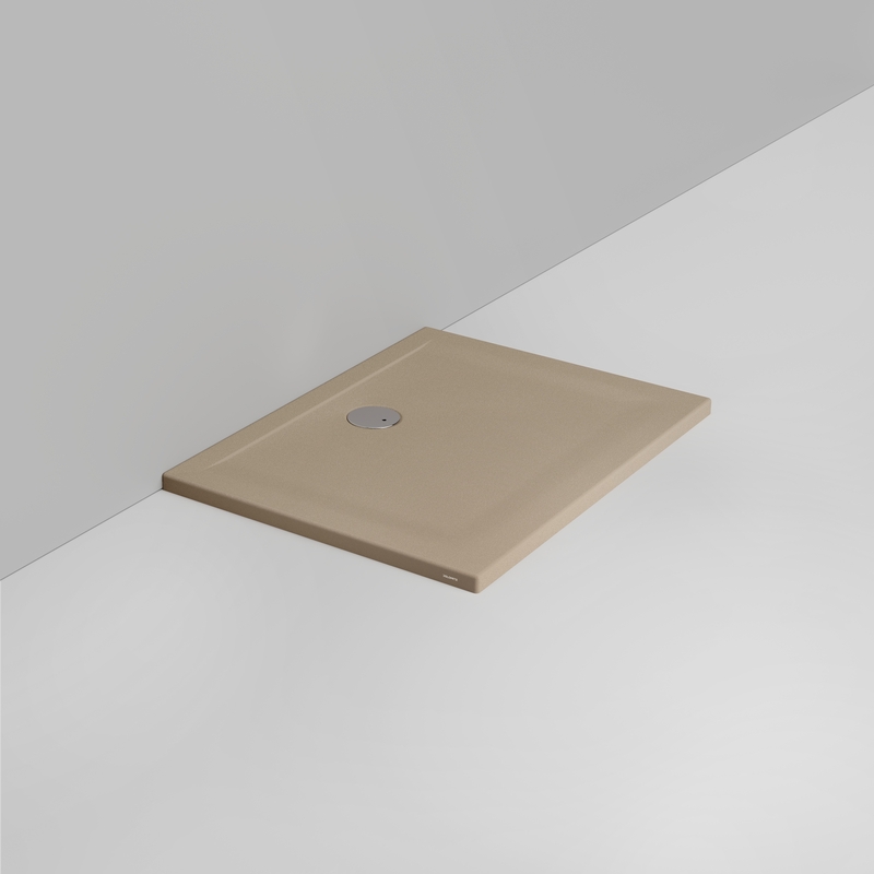 Ceramica Dolomite Piatto doccia rettangolare scarico lato parete H4 100×75 – Squash - Beige naturale opaco antiscivolo