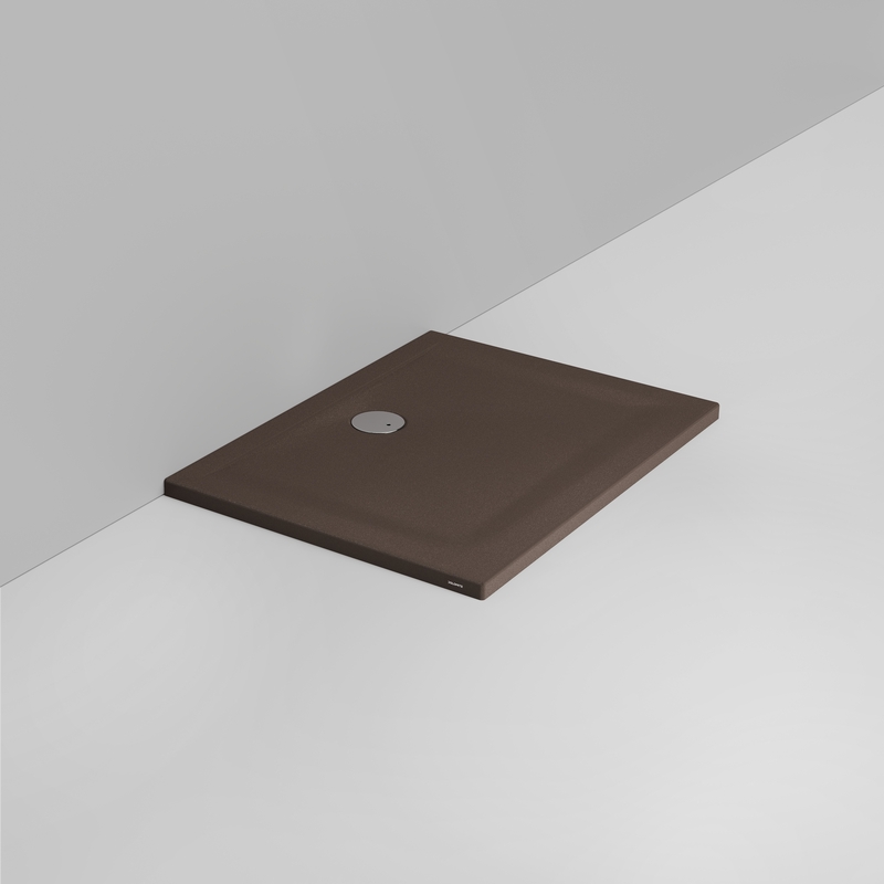 Ceramica Dolomite Piatto doccia rettangolare scarico lato parete H4 100×75 – Squash - Marrone alpino opaco antiscivolo