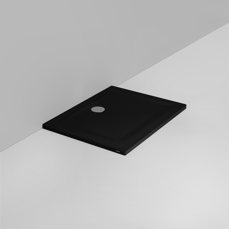 Ceramica Dolomite Piatto doccia rettangolare scarico lato parete H4 100×75 – Squash - Nero opaco antiscivolo