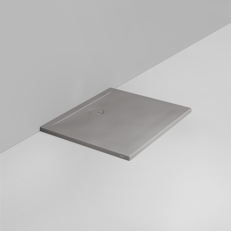 Ceramica Dolomite Piatto doccia rettangolare scarico lato parete H4 100×80 – Squash - Grigio cemento