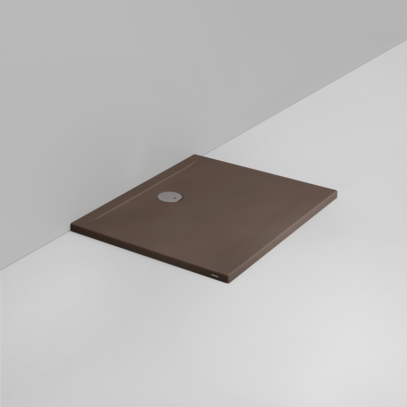 Ceramica Dolomite Piatto doccia rettangolare scarico lato parete H4 100×80 – Squash - Marrone alpino opaco