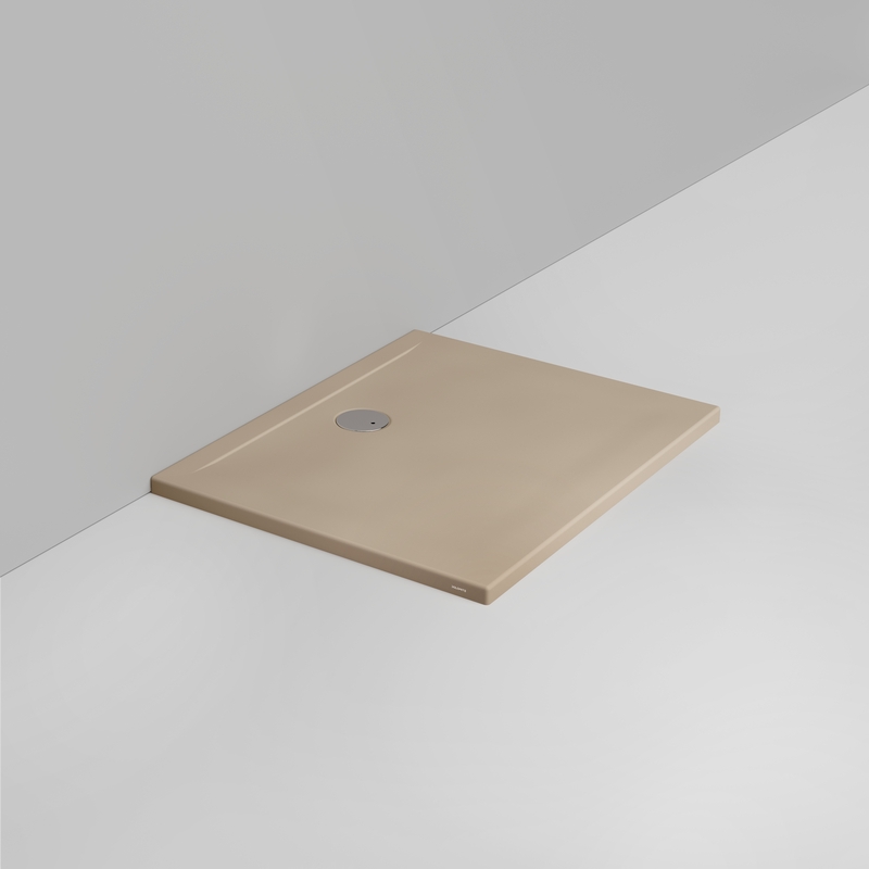 Ceramica Dolomite Piatto doccia rettangolare scarico lato parete H4 100×80 – Squash - Beige naturale opaco
