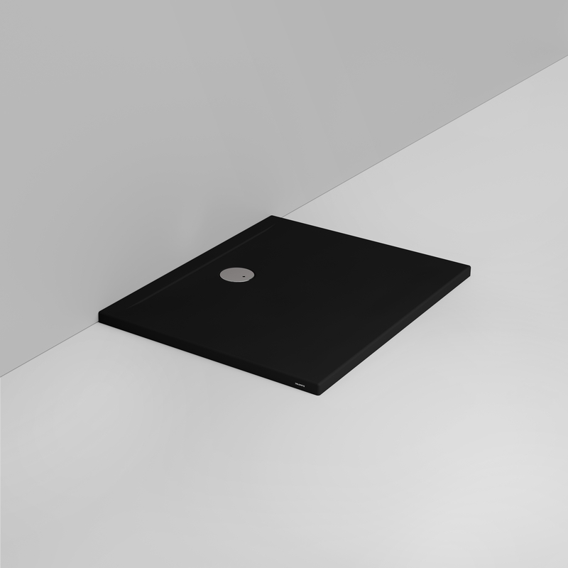 Ceramica Dolomite Piatto doccia rettangolare scarico lato parete H4 100×80 – Squash - Nero opaco