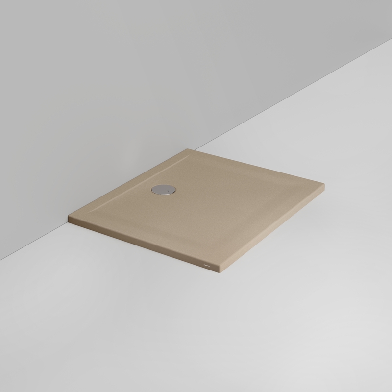 Ceramica Dolomite Piatto doccia rettangolare scarico lato parete H4 100×80 – Squash - Beige naturale opaco antiscivolo