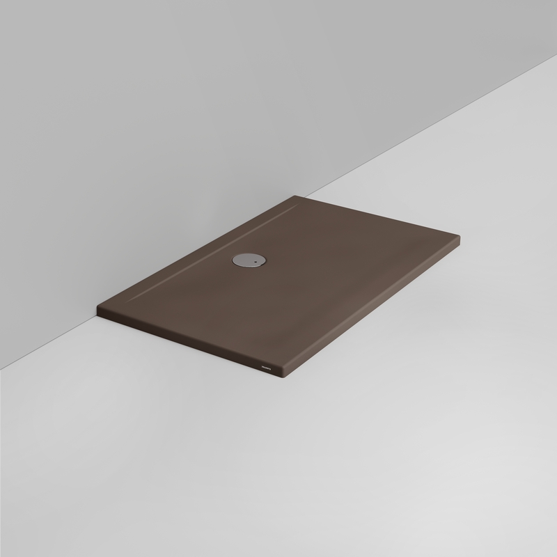 Ceramica Dolomite Piatto doccia rettangolare scarico lato parete H4 120×70 – Squash - Marrone alpino opaco