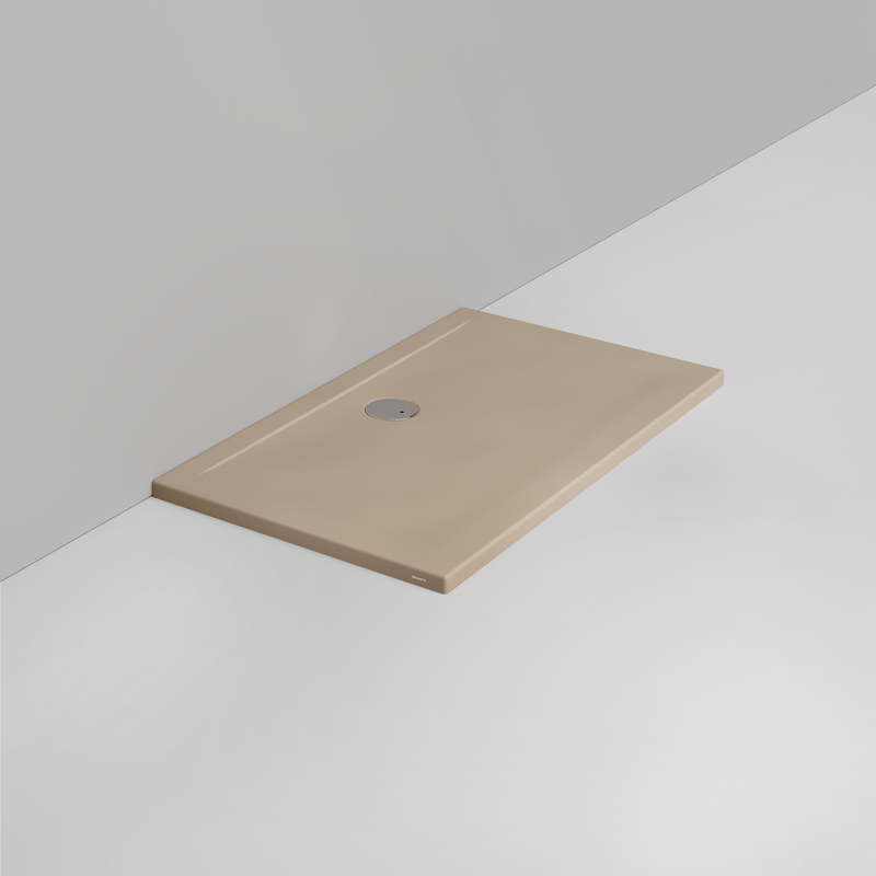 Ceramica Dolomite Piatto doccia rettangolare scarico lato parete H4 120×70 – Squash - Beige naturale opaco