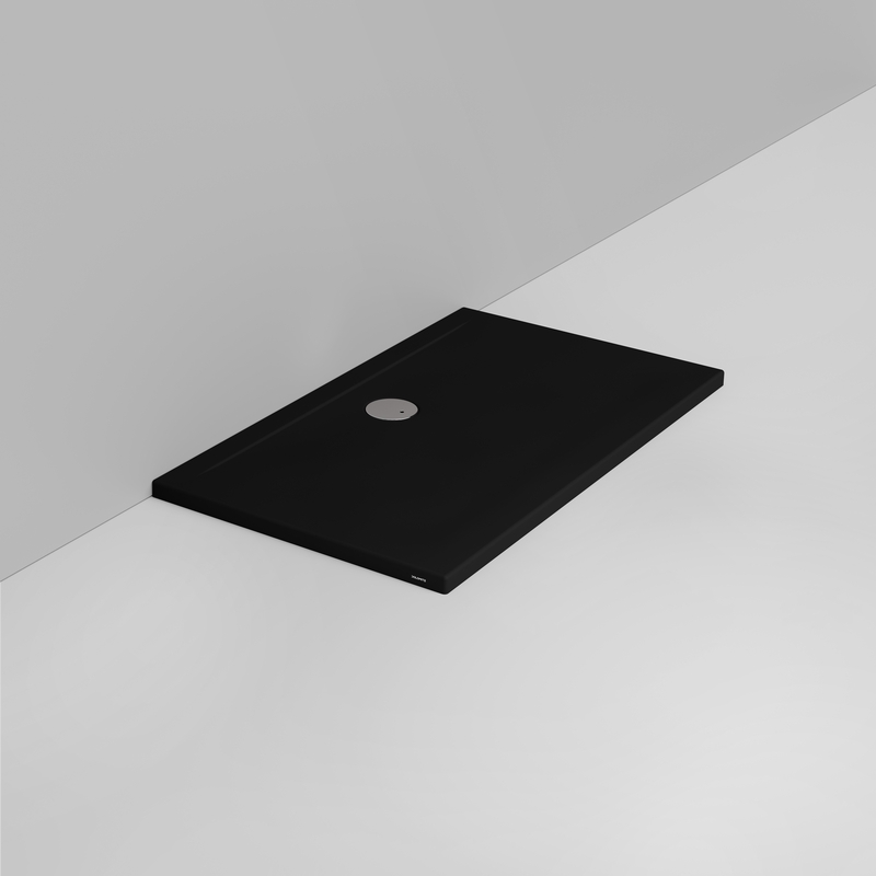 Ceramica Dolomite Piatto doccia rettangolare scarico lato parete H4 120×70 – Squash - Nero opaco