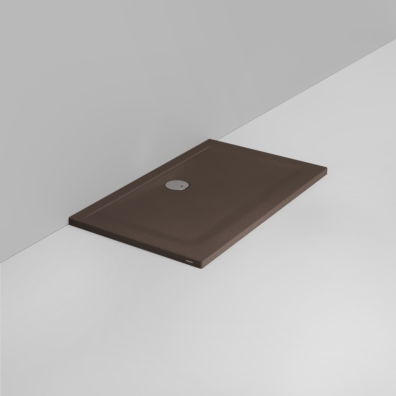 Ceramica Dolomite Piatto doccia rettangolare scarico lato parete H4 120×70 – Squash - Marrone alpino opaco antiscivolo