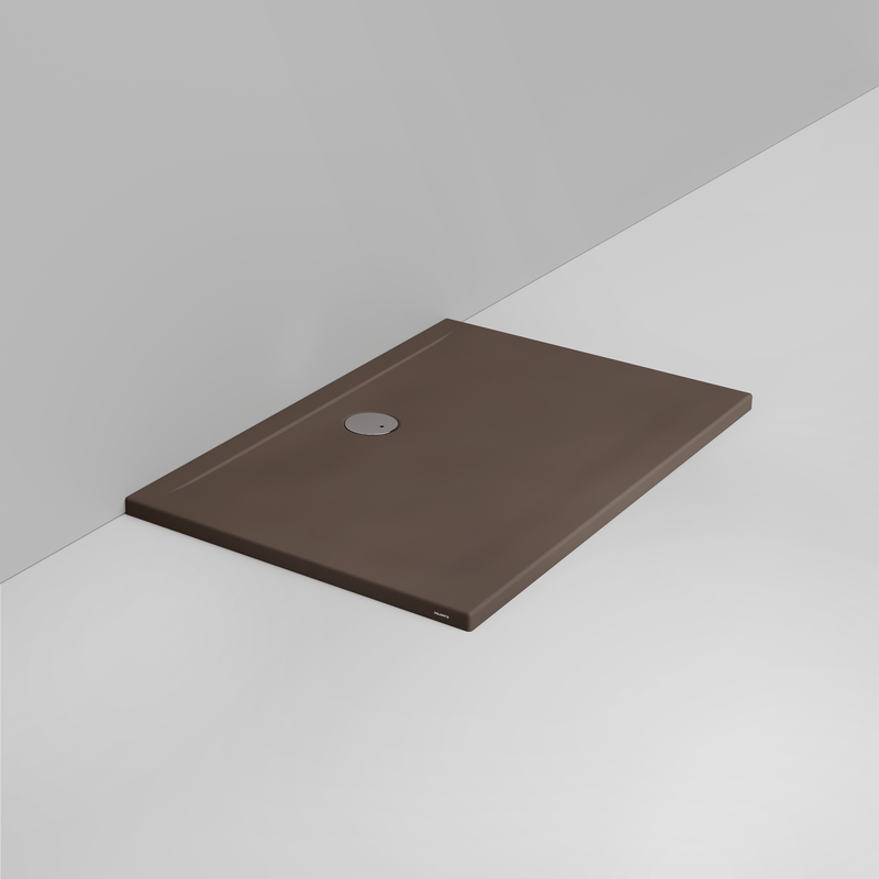 Ceramica Dolomite Piatto doccia rettangolare scarico lato parete H4 120×80 – Squash - Marrone alpino opaco
