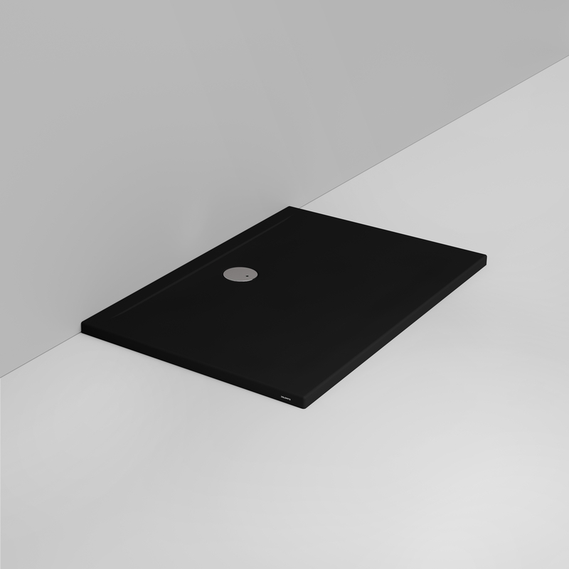 Ceramica Dolomite Piatto doccia rettangolare scarico lato parete H4 120×80 – Squash - Nero opaco