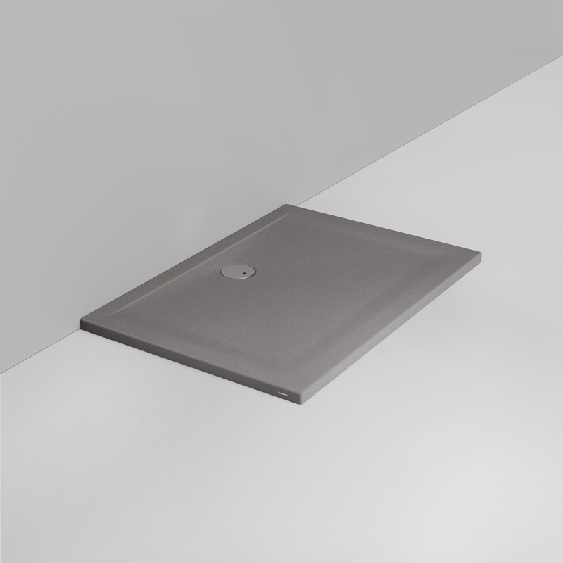 Ceramica Dolomite Piatto doccia rettangolare scarico lato parete H4 120×80 – Squash - Grigio cemento opaco antiscivolo