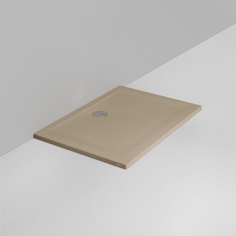 Ceramica Dolomite Piatto doccia rettangolare scarico lato parete H4 120×80 – Squash - Beige naturale opaco antiscivolo