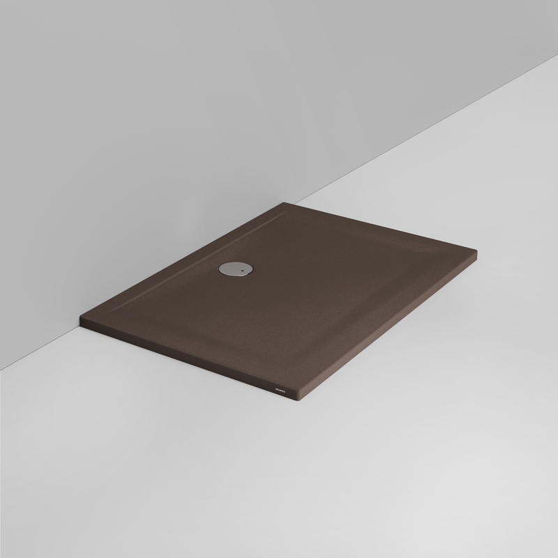 Ceramica Dolomite Piatto doccia rettangolare scarico lato parete H4 120×80 – Squash - Marrone alpino opaco antiscivolo