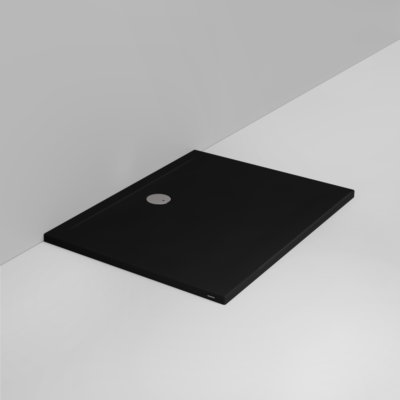 Ceramica Dolomite Piatto doccia rettangolare scarico lato parete H4 120×90 – Squash - Nero opaco