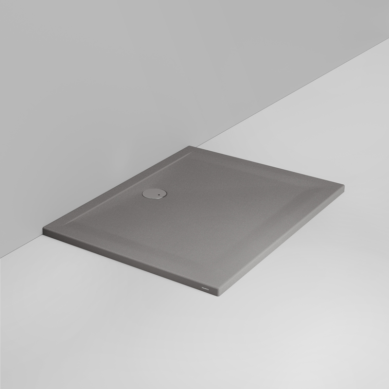 Ceramica Dolomite Piatto doccia rettangolare scarico lato parete H4 120×90 – Squash - Grigio cemento opaco antiscivolo