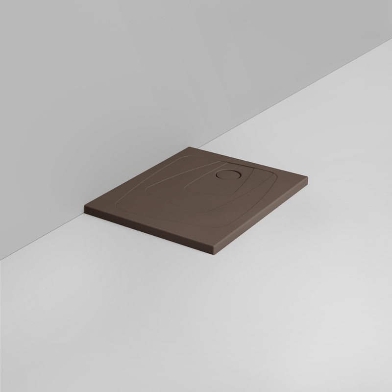 Ceramica Dolomite Piatto doccia rettangolare scarico destro H4 90×70 – Oltre - Marrone alpino opaco