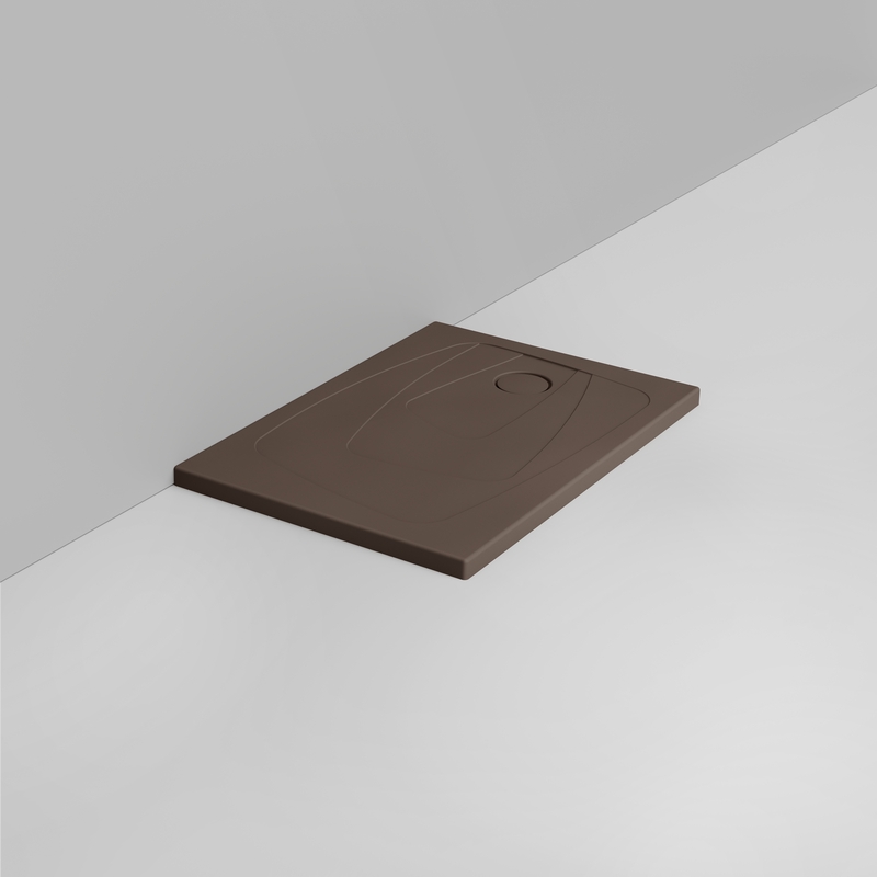 Ceramica Dolomite Piatto doccia rettangolare scarico destro H4 100×70 – Oltre - Marrone alpino opaco