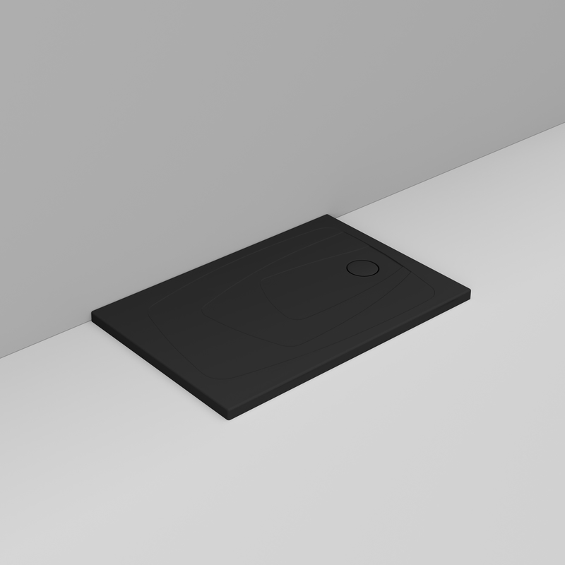 Ceramica Dolomite Piatto doccia rettangolare scarico destro H4 120×70 – Oltre - Nero opaco